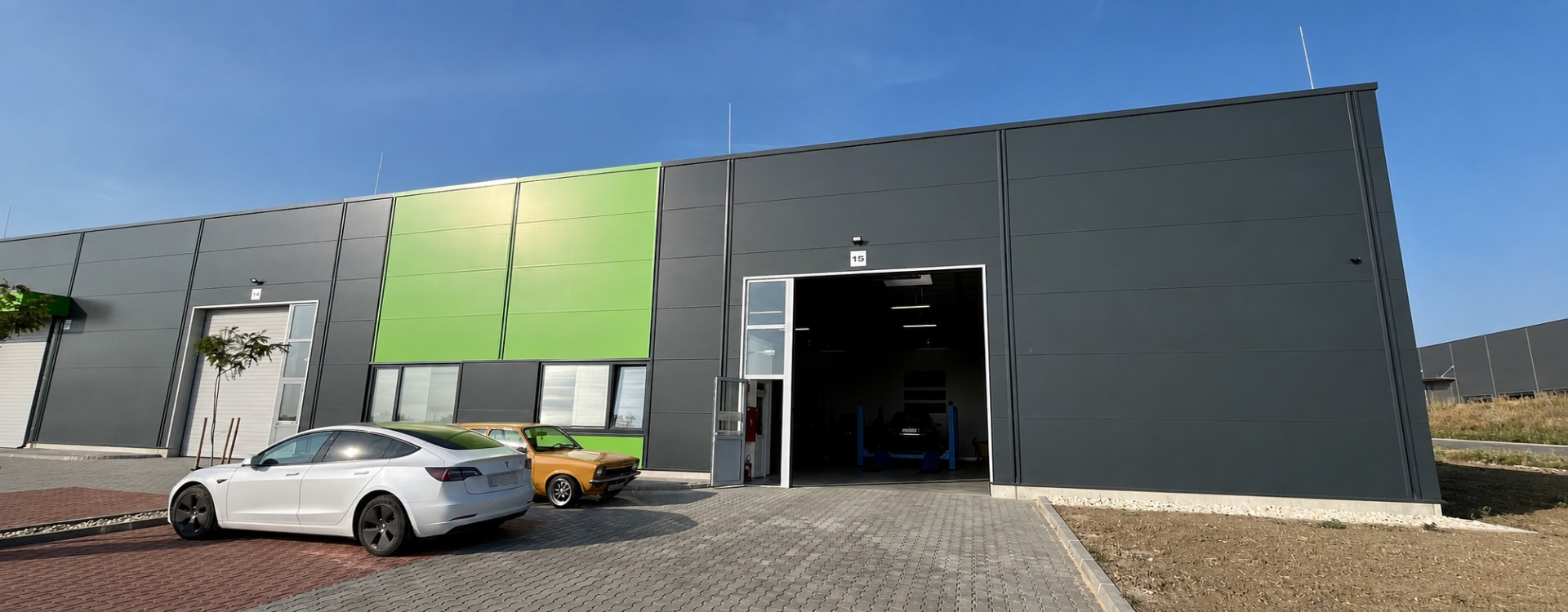 The entrance to the ProAuto workshop in Hungary